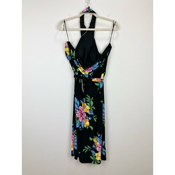 Lauren Ralph Lauren Floral Halter Dress Knee Length Stretch Jersey US 18 NWT - Picture 11 of 16
